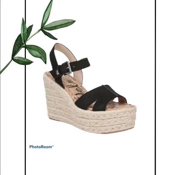Sam Edelman Shoes - Sam Edelman Black Maura Espadrille Wedge Sandal